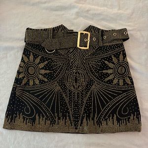 boho rhinestone skirt with belt